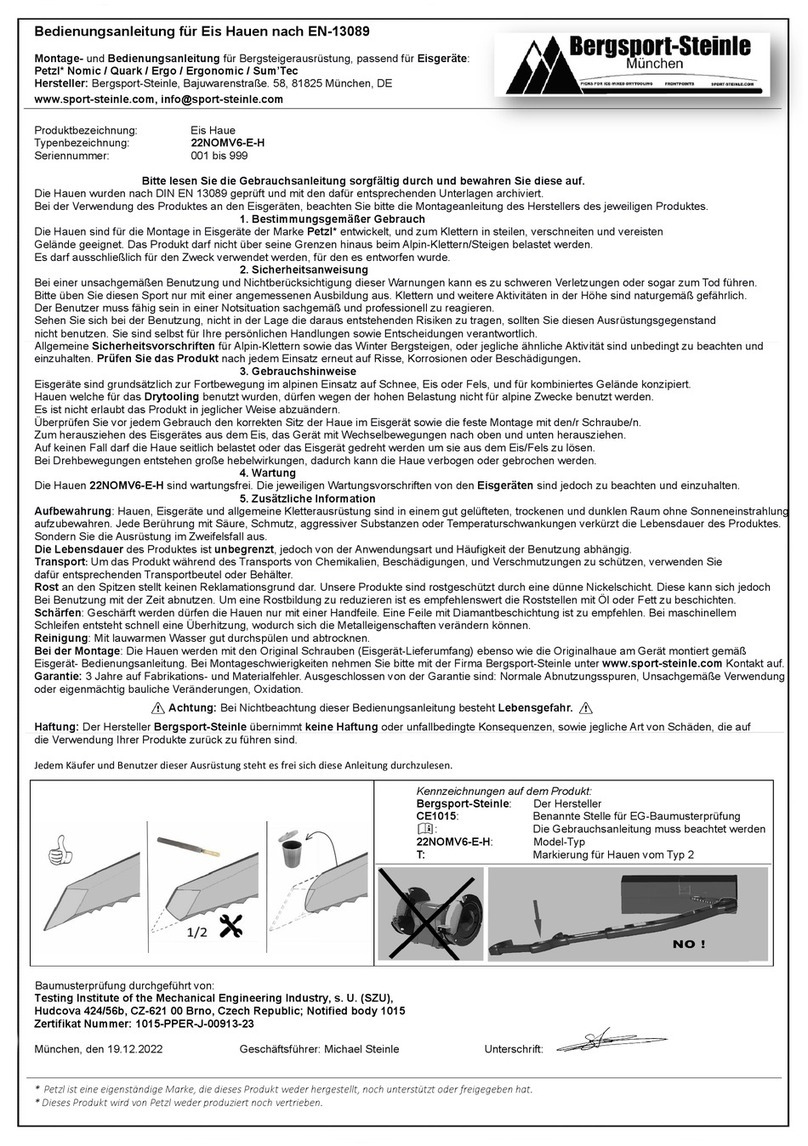 BERGSPORT-STEINLE 22NOMV6-E-H User manual