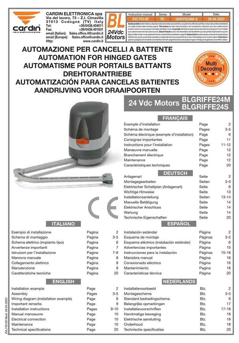 Cardin BL Series instruction manual