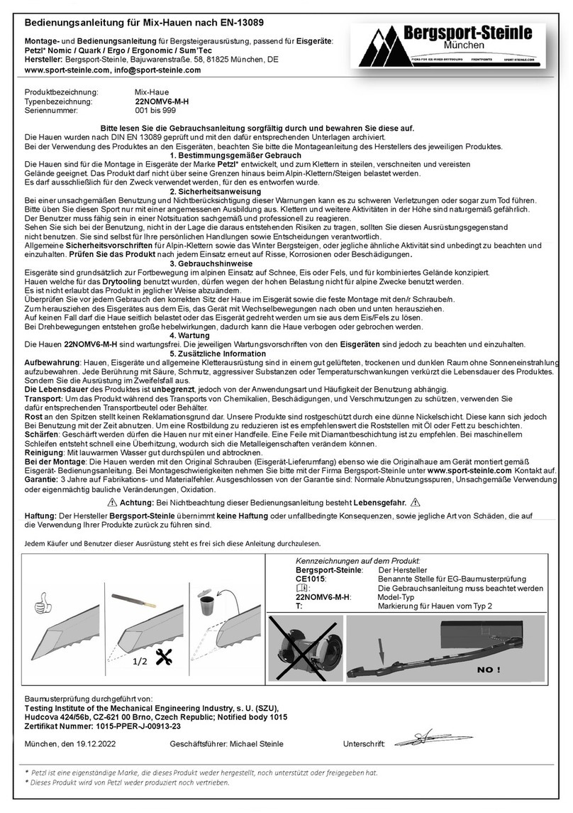 BERGSPORT-STEINLE 22NOMV6-M-H Operation manual