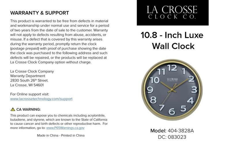 LA CROSSE CLOCK 404-3828A User manual LA CROSSE CLOCK 404-3828A User manual