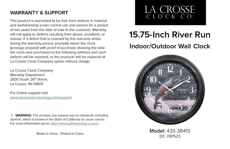 LA CROSSE CLOCK River Run 433-3841S User manual LA CROSSE CLOCK River Run 433-3841S User manual