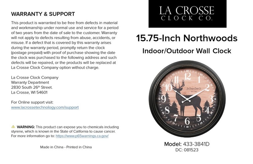 LA CROSSE CLOCK Northwoods 433-3841D User manual LA CROSSE CLOCK Northwoods 433-3841D User manual
