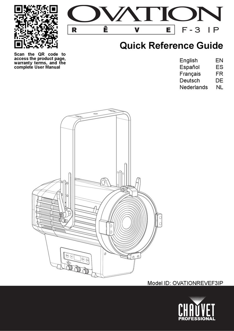 Chauvet Professional OVATIONREVEF3IP Quick reference guide Chauvet Professional OVATIONREVEF3IP Quick reference guide