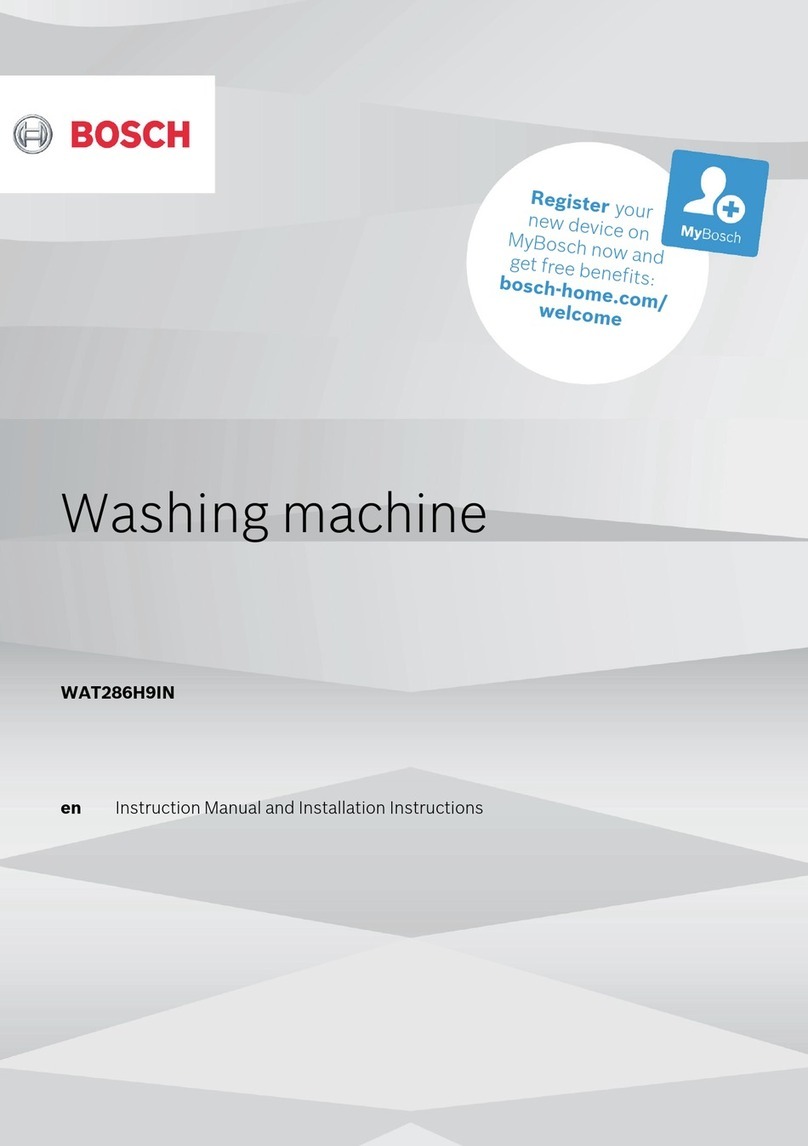 Bosch WAT286H9IN Instruction manual and installation instructions