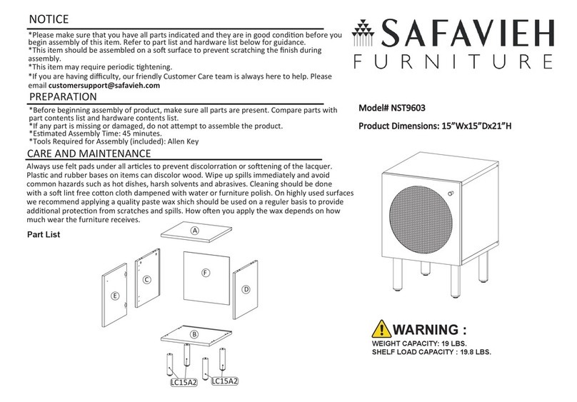 Safavieh Furniture Ophelia NST9603 quick start guide