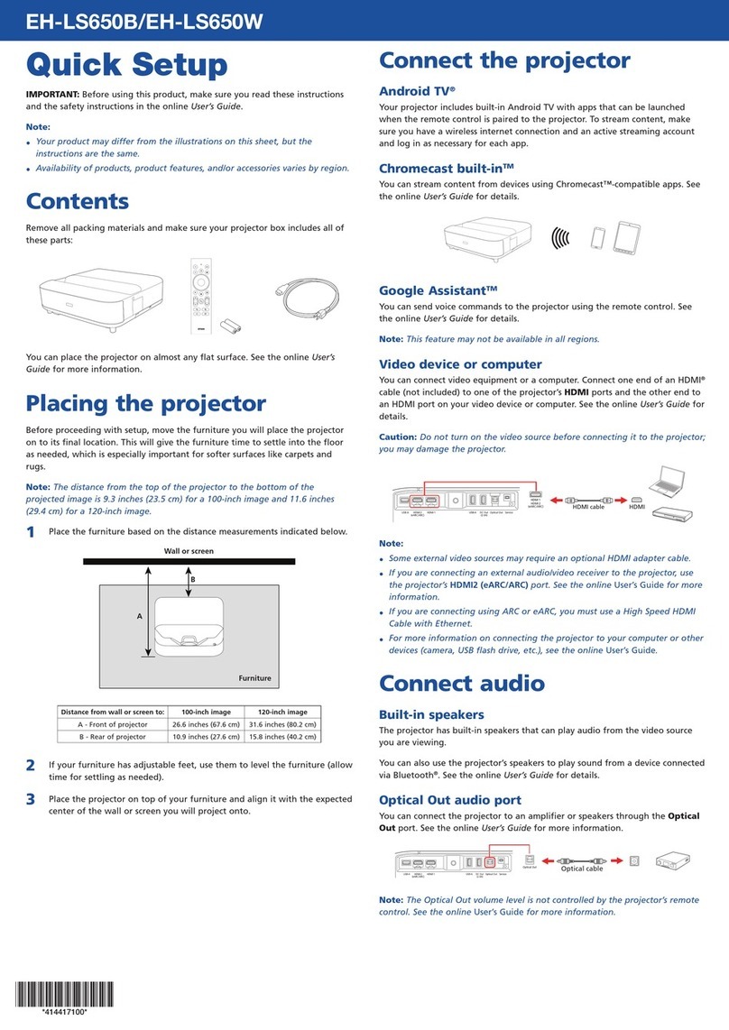 Epson EH-LS650B Specification sheet