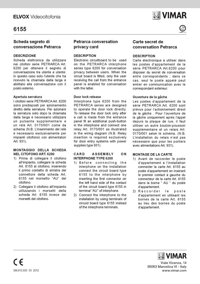 Vimar ELVOX 6155 instruction manual
