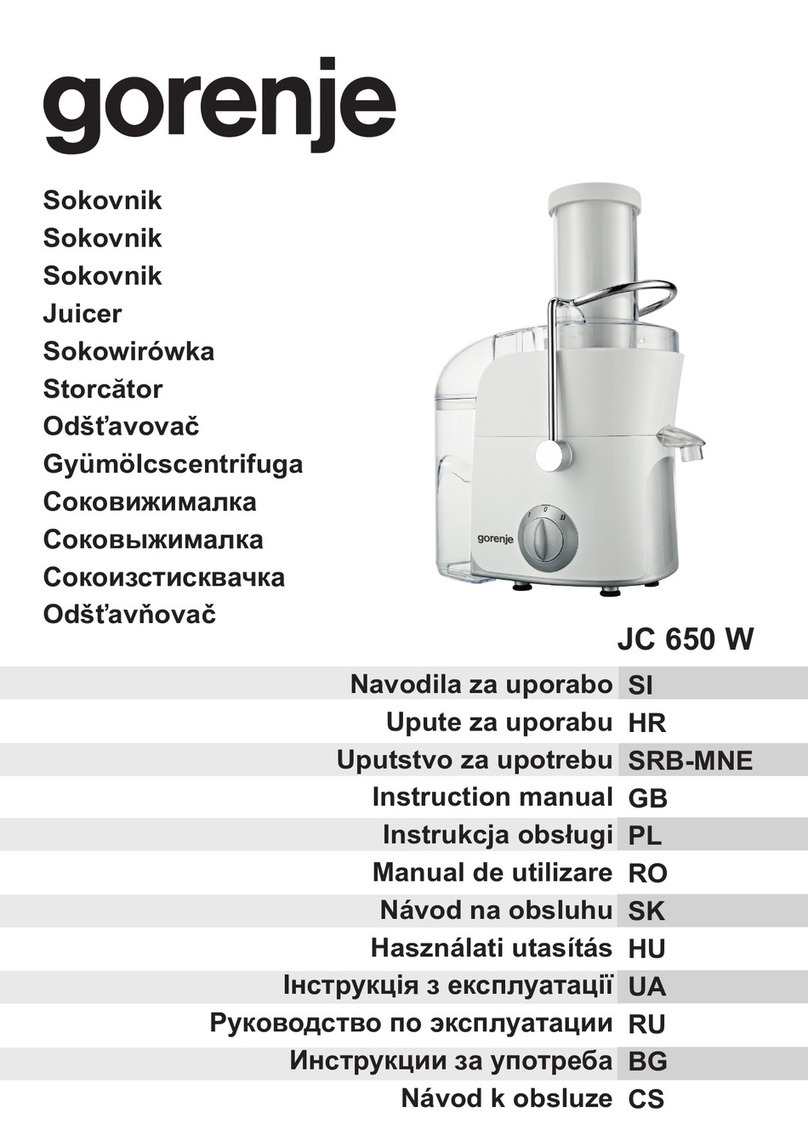 Gorenje JC 650 W instruction manual