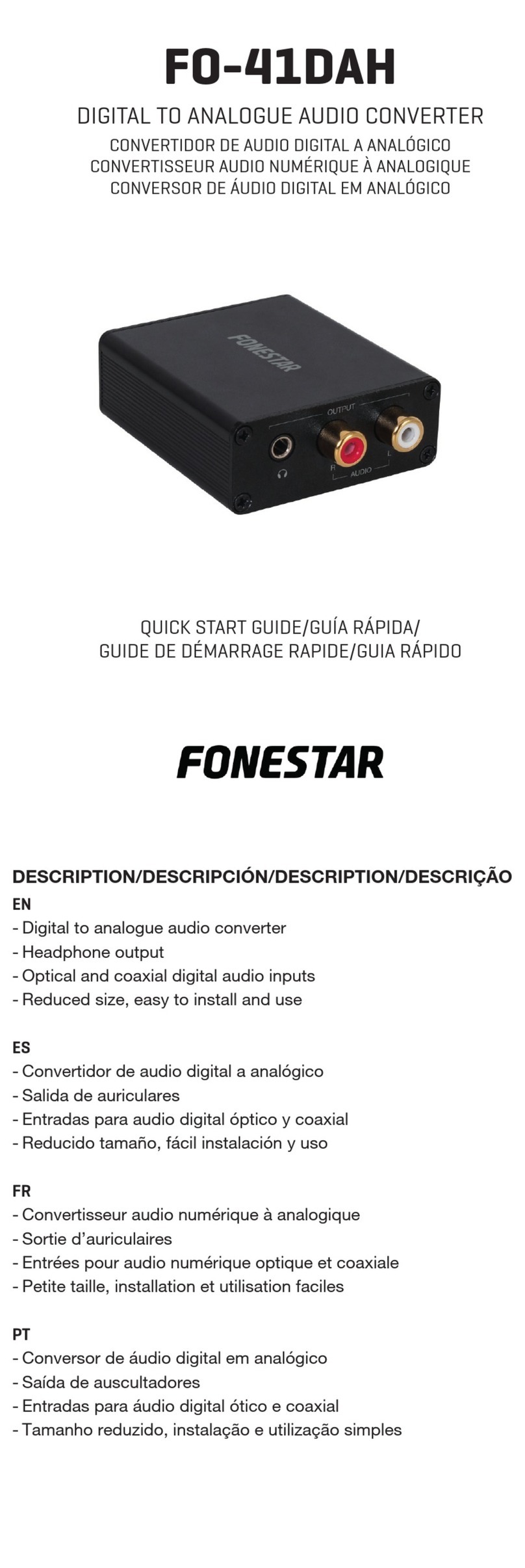 FONESTAR FO-41DAH quick start guide
