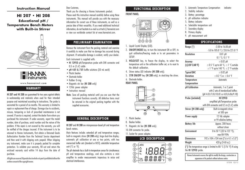 Hanna Instruments HI 207 User manual