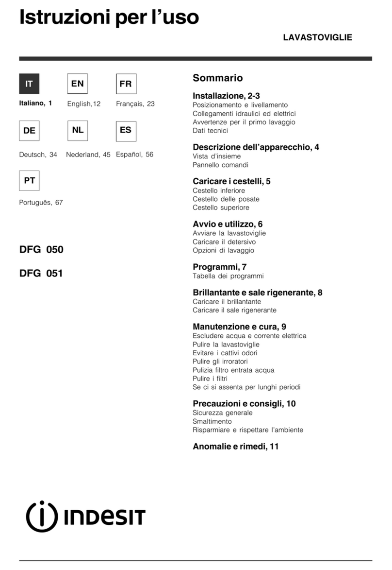 Indesit DFG 051 operating instructions