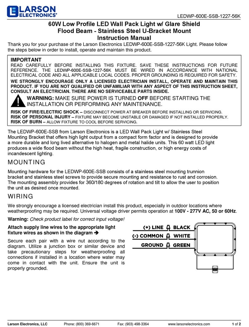 Larson Electronics LEDWP-600E-SSB-1227-56K User manual