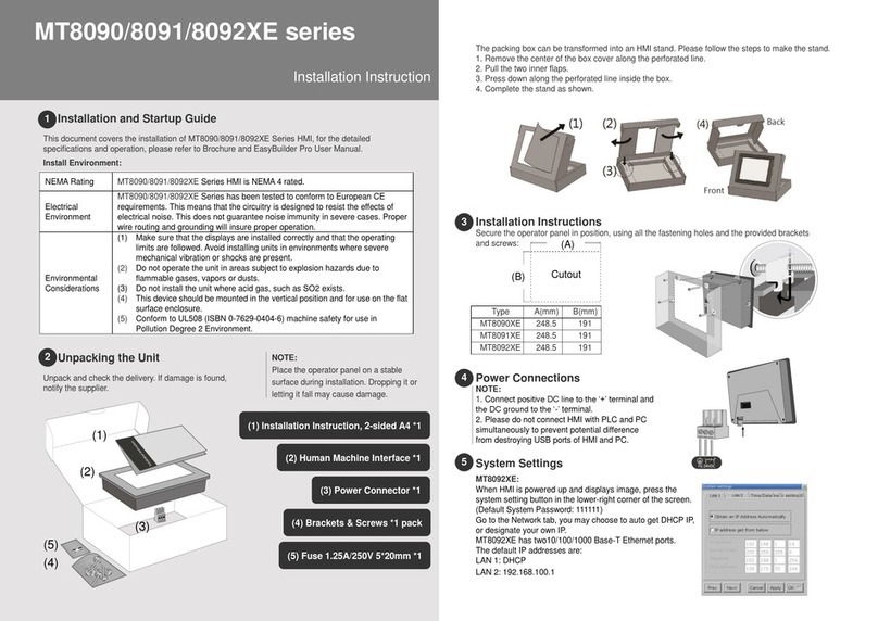 weintek MT8092XE Series User manual