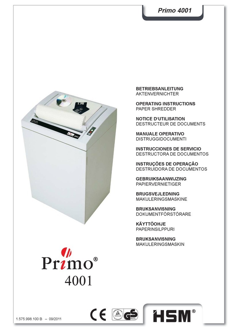 HSM Primo 4001 operating instructions