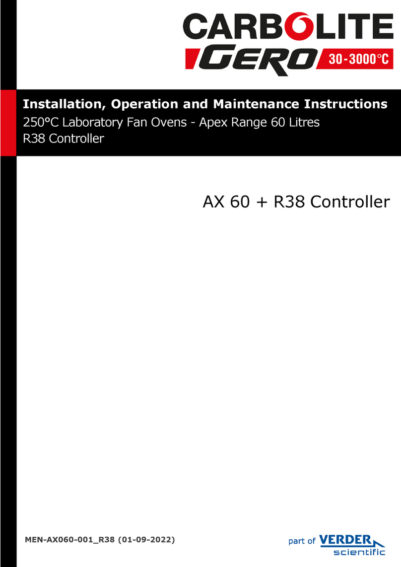 VERDER Carbolite Gero AX 60 Installation, operation and maintenance instructions