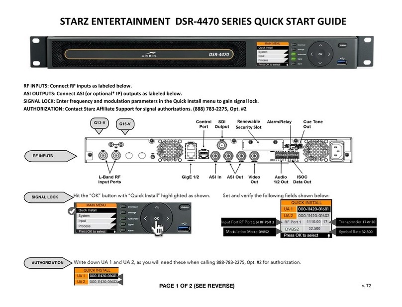 Arris STARZ DSR-4470 Series quick start guide