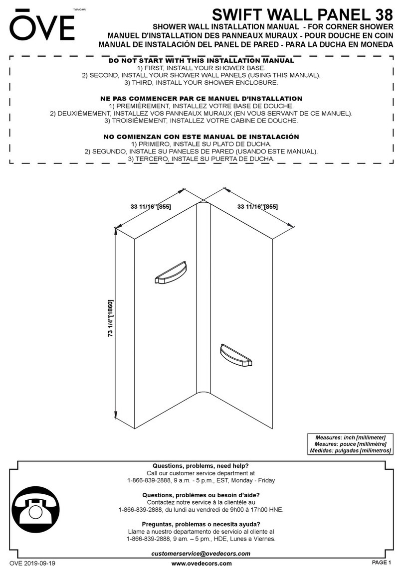 OVE SWIFT WALL PANEL 38 installation manual