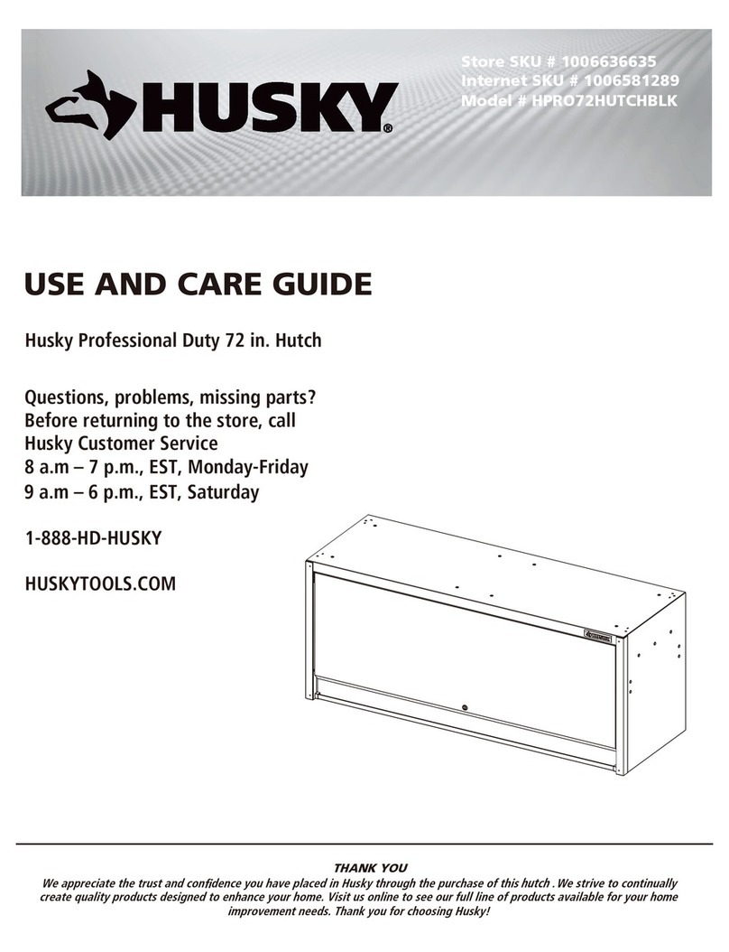 Husky HPRO72HUTCHBRD Use and care guide
