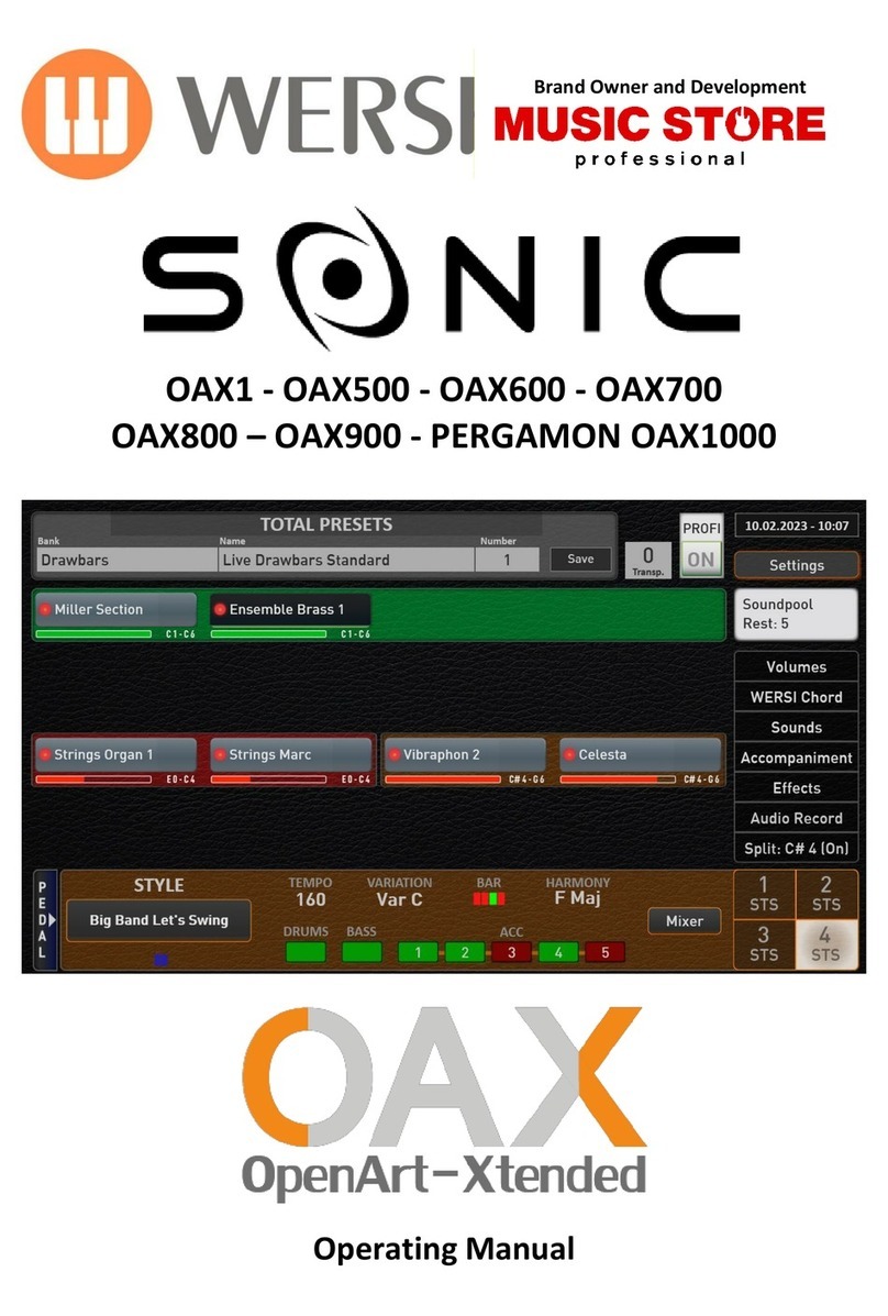 Wersi SONIC OAX500LS User manual