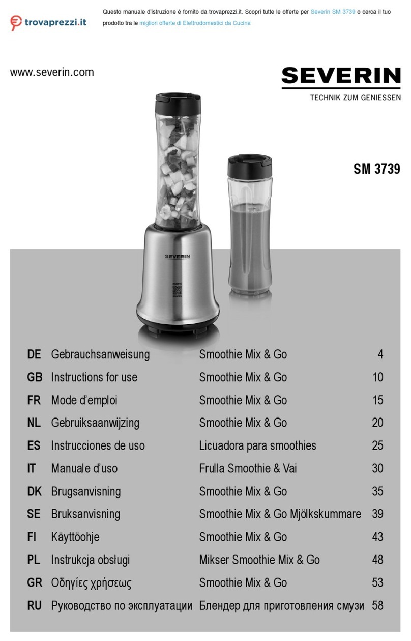 SEVERIN Smoothie Mix & Go SM 3739 Instructions for use