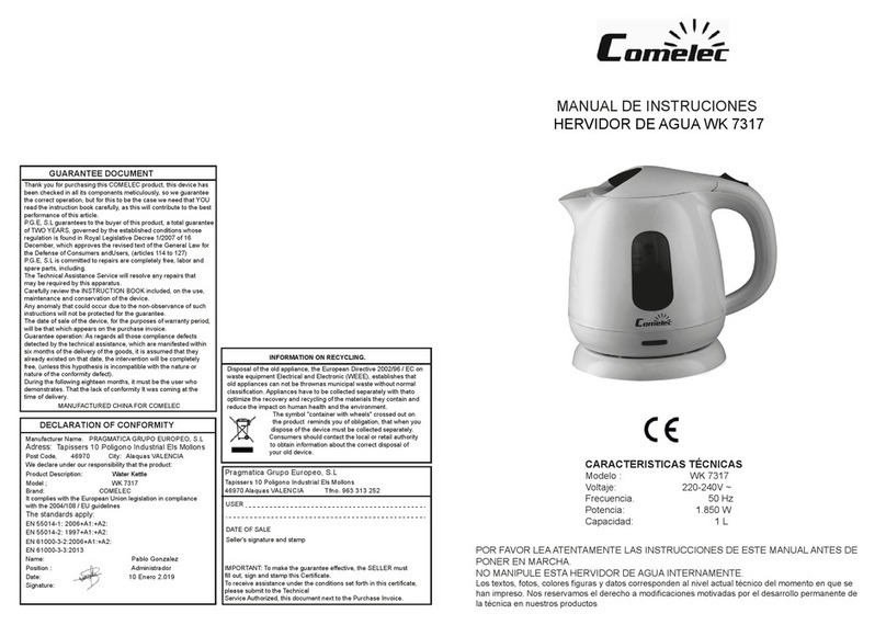 Comelec WK 7317 User manual
