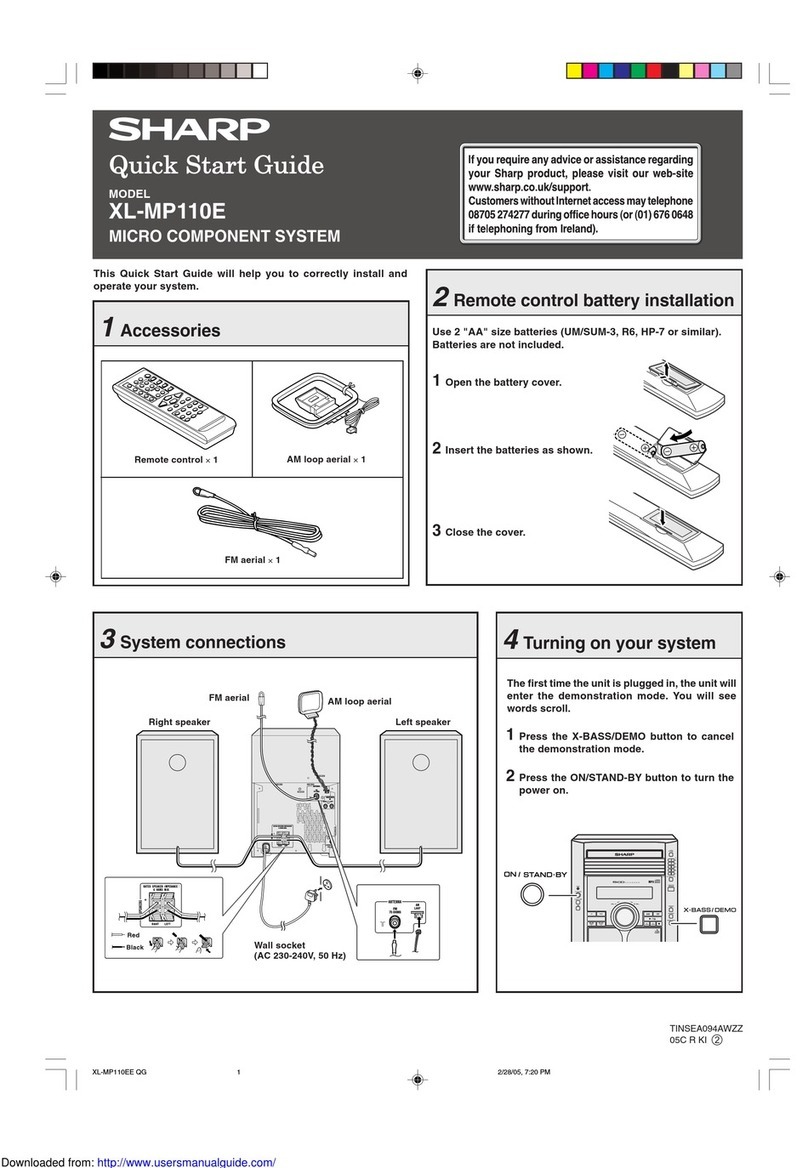 Sharp XL-MP110E User manual Sharp XL-MP110E User manual