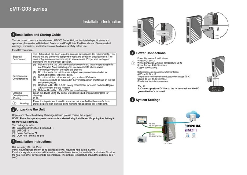 weintek CMT G03 Series Installation instruction