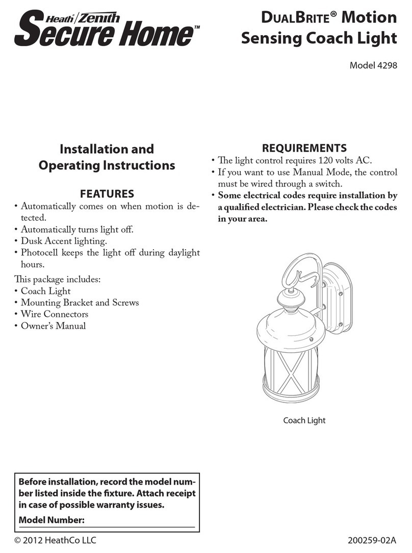 Heath Zenith Secure Home DualBrite 4298 Installation and operating instructions Heath Zenith Secure Home DualBrite 4298 Installation and operating instructions