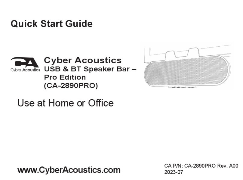 Cyber Acoustics CA-2890PRO quick start guide