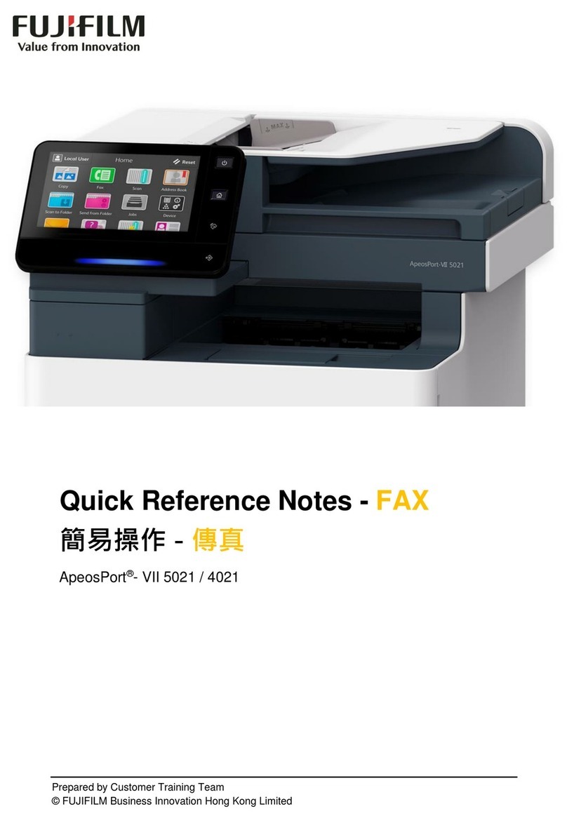 FujiFilm ApeosPort-VII 5021 Quick Reference Notes