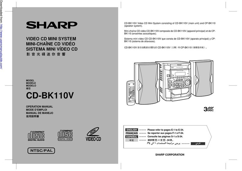 Sharp CD-BK110V User manual