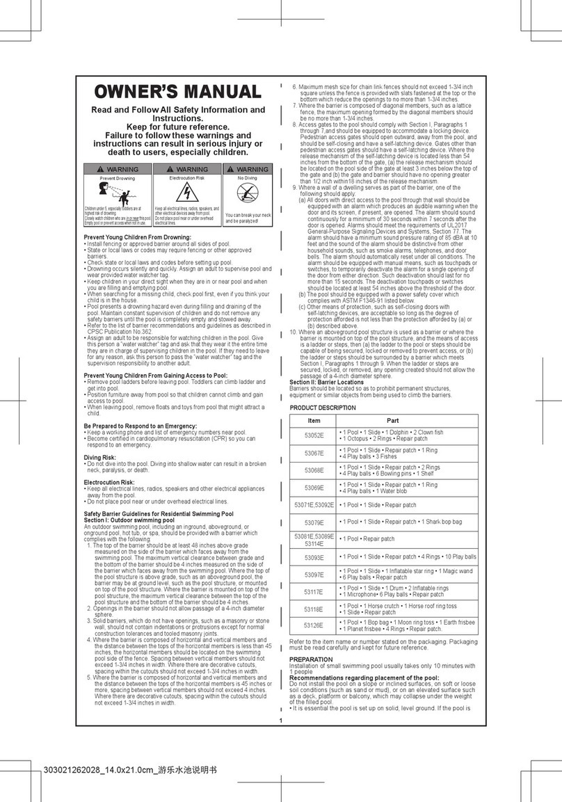 Bestway 53052E owner's manual