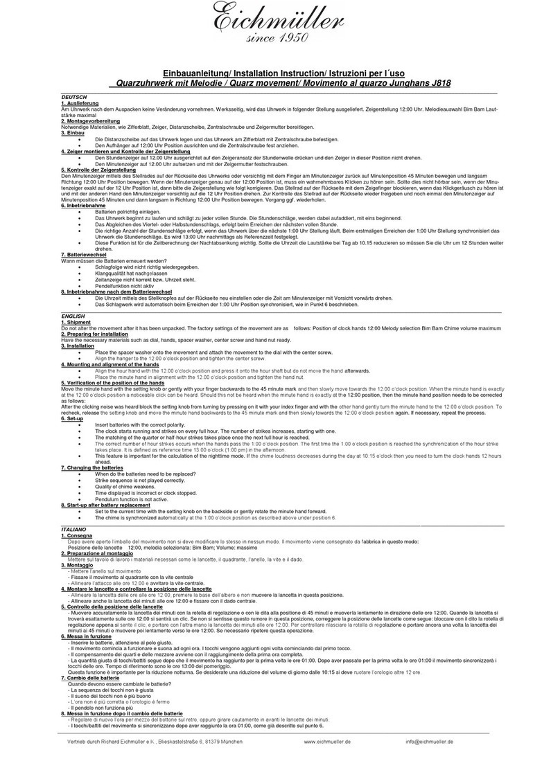 Eichmüller J818 Installation instruction