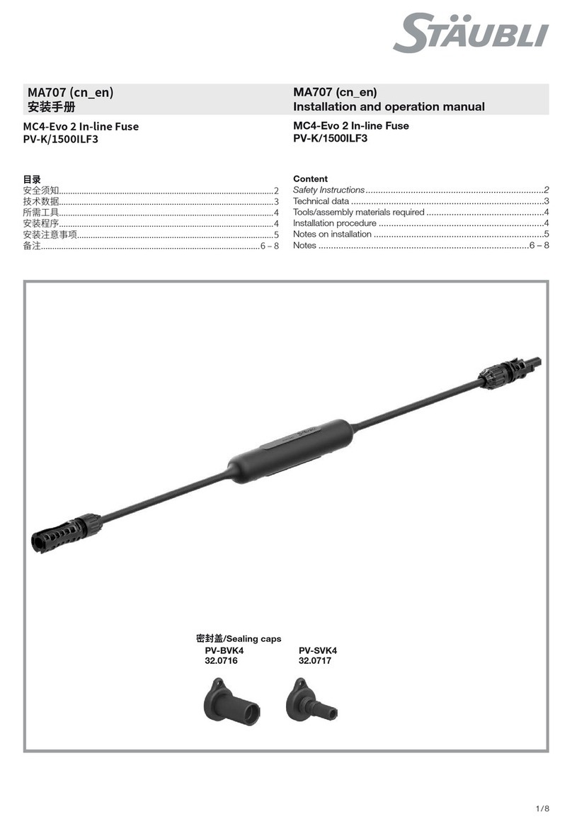 Staubli MA707 Installation and operation manual