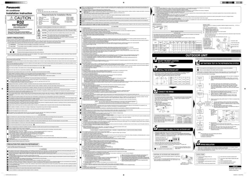 Panasonic CU-Z20VKE User manual