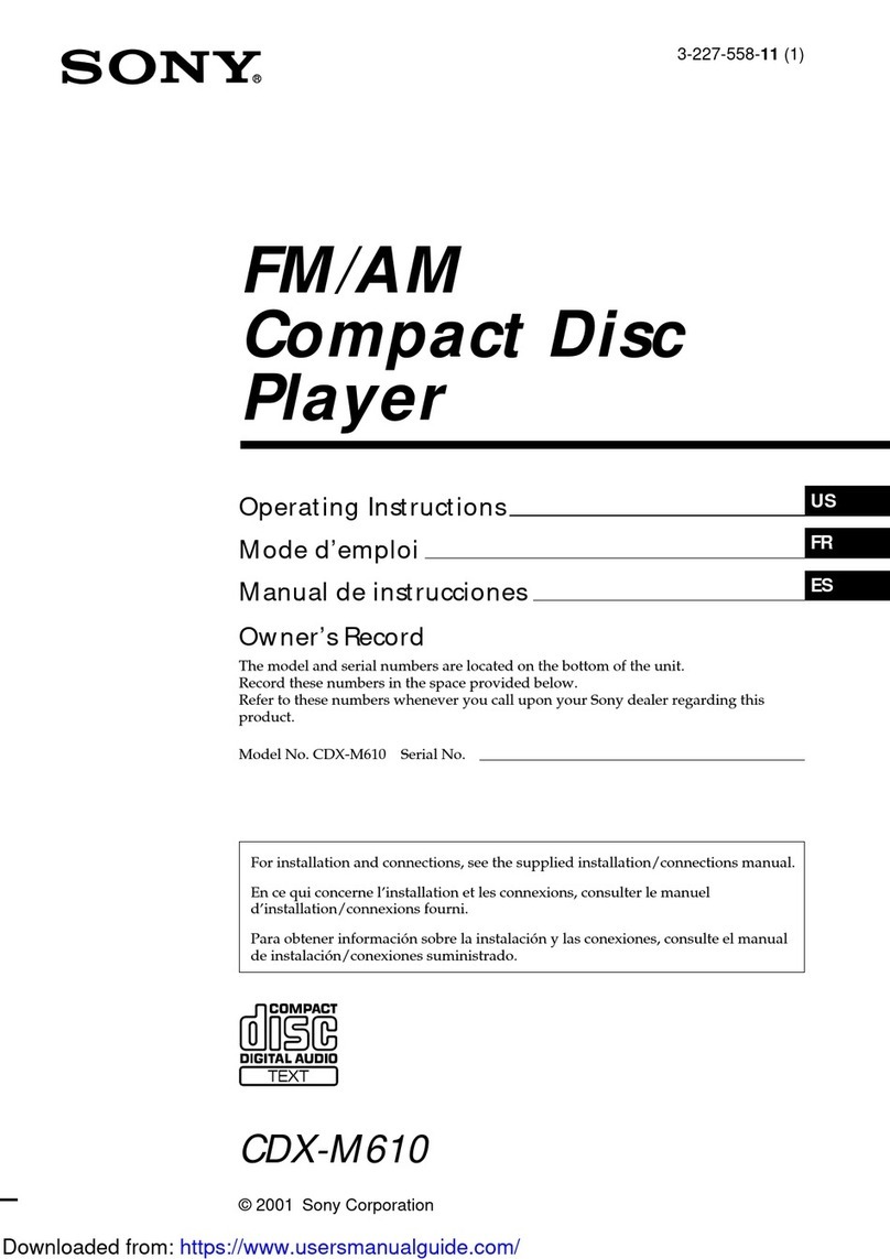 Sony CDX-M610  (XT-XM1) User manual