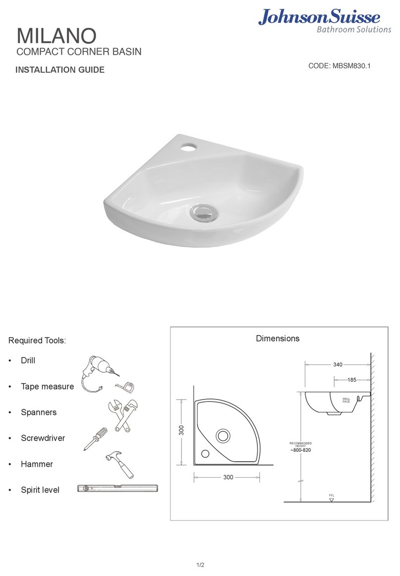 JohnsonSuisse MILANO MBSM830.1 installation guide JohnsonSuisse MILANO MBSM830.1 installation guide