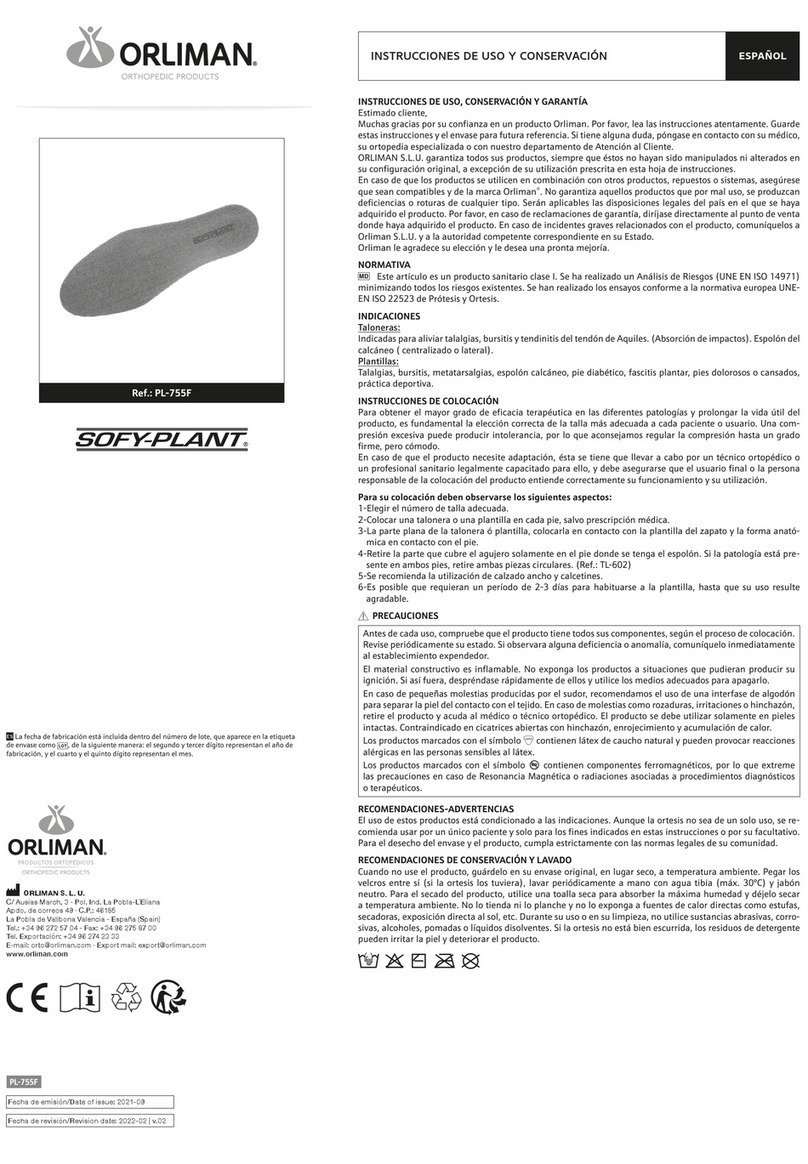 Orliman SOFY-PLANT PL-755F Operation instructions
