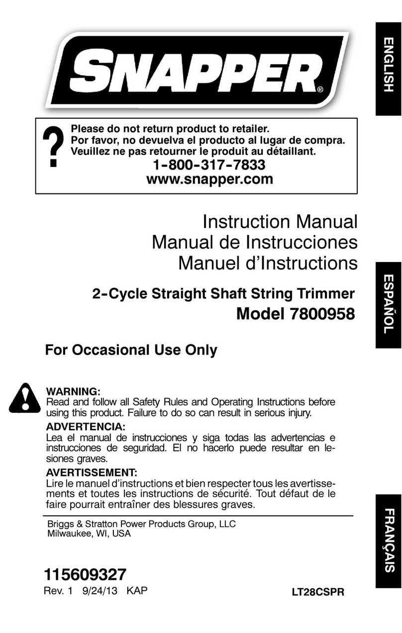 Briggs & Stratton Snapper 7800958 instruction manual