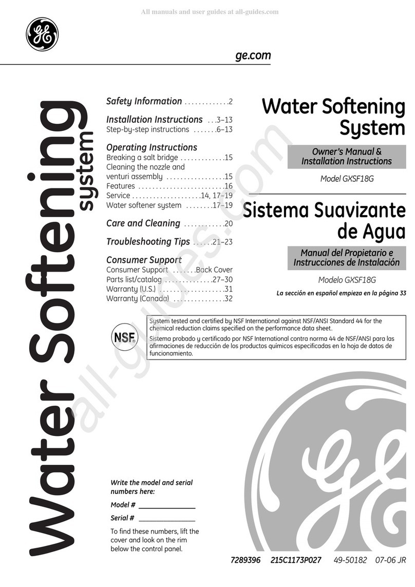 GE SmartWater GXSF18G Original instructions