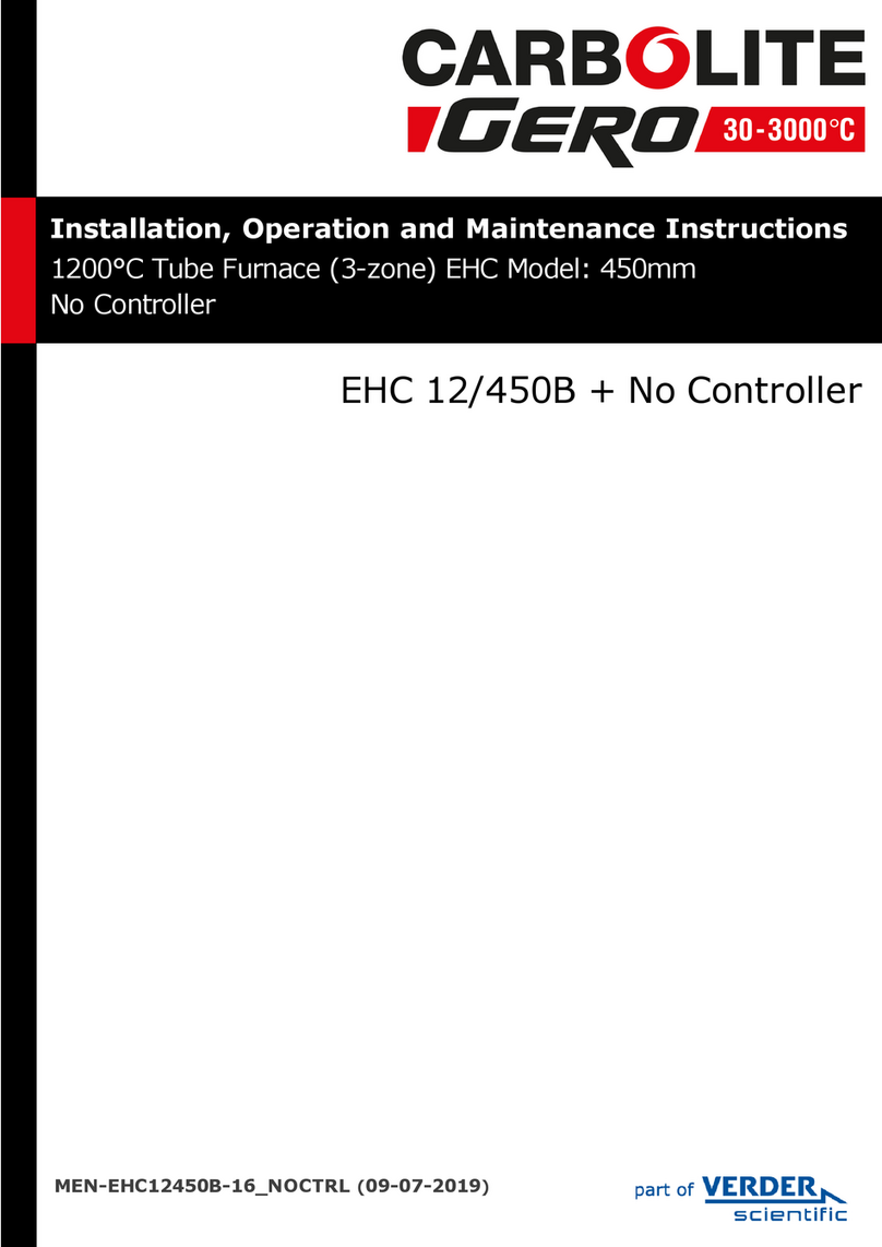VERDER Carbolite Gero EHC 12/450B Installation, operation and maintenance instructions