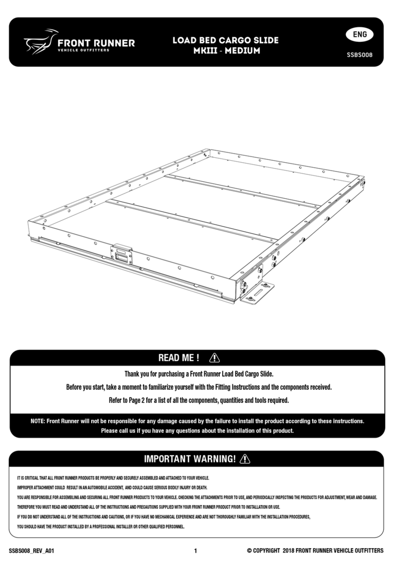 Front Runner SSBS008 User manual Front Runner SSBS008 User manual