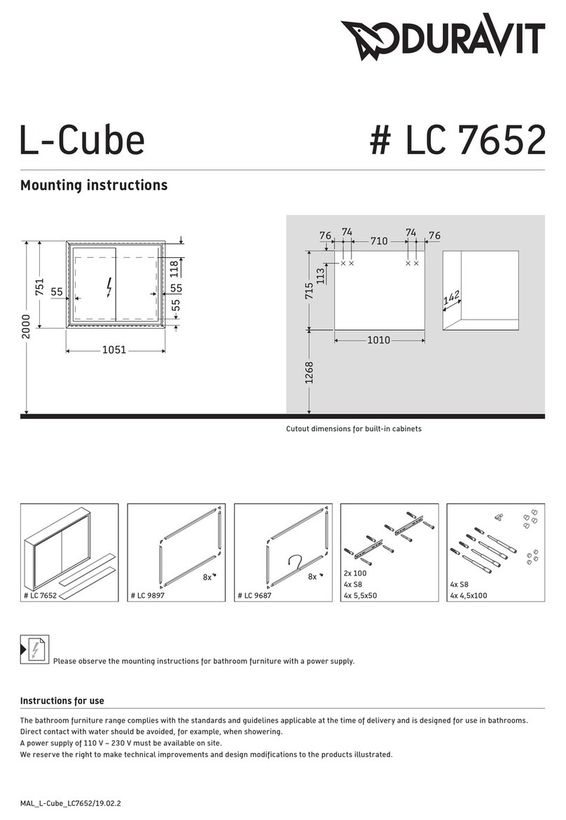 DURAVIT L-Cube LC 7652 Mounting instructions