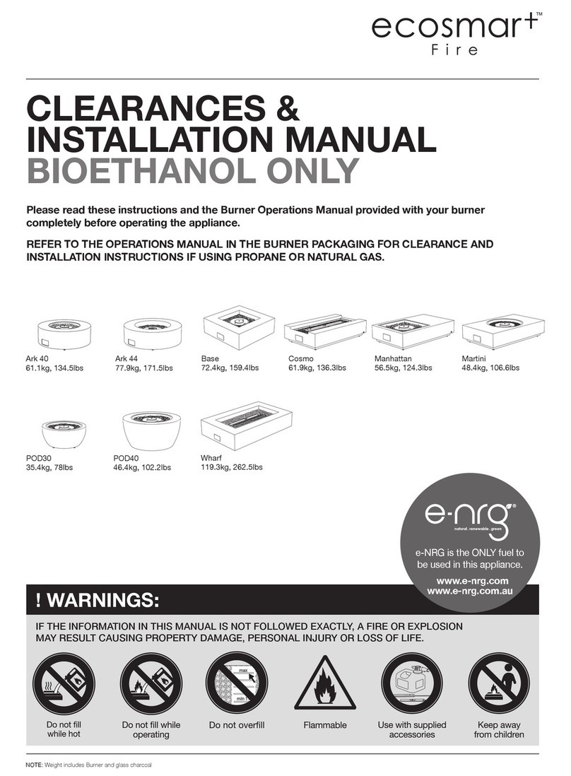 EcoSmart Fire Ark 40 Clearances & Installation Manual EcoSmart Fire Ark 40 Clearances & Installation Manual
