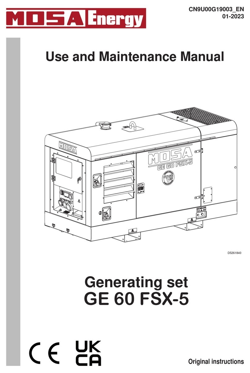 Mosa GE 60 FSX-5 Use and maintenance manual