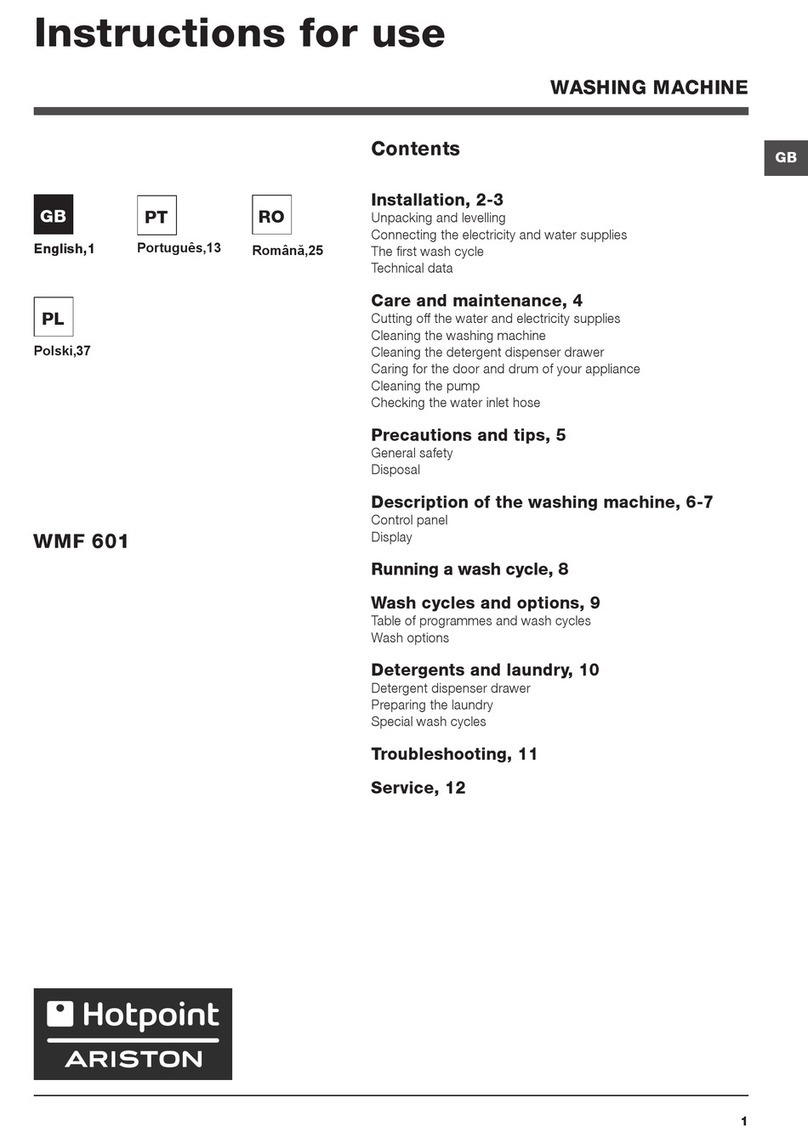 Hotpoint Ariston WMF 601 Instructions for use