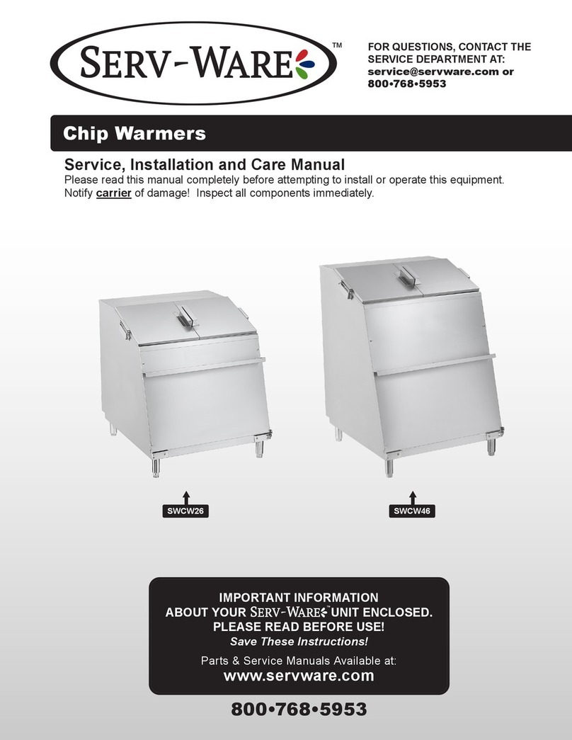 SERV-WARE SWCW26 Service, installation and care manual SERV-WARE SWCW26 Service, installation and care manual