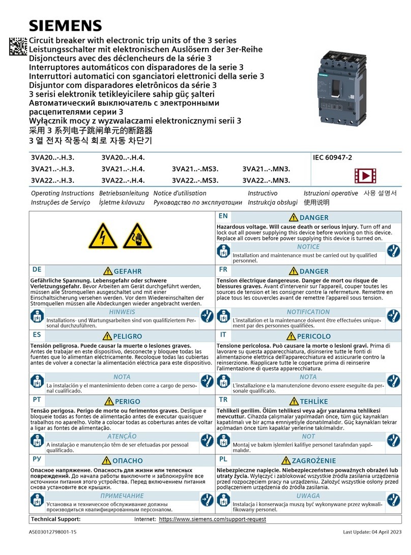 Siemens 3VA20-H 3 Series User manual