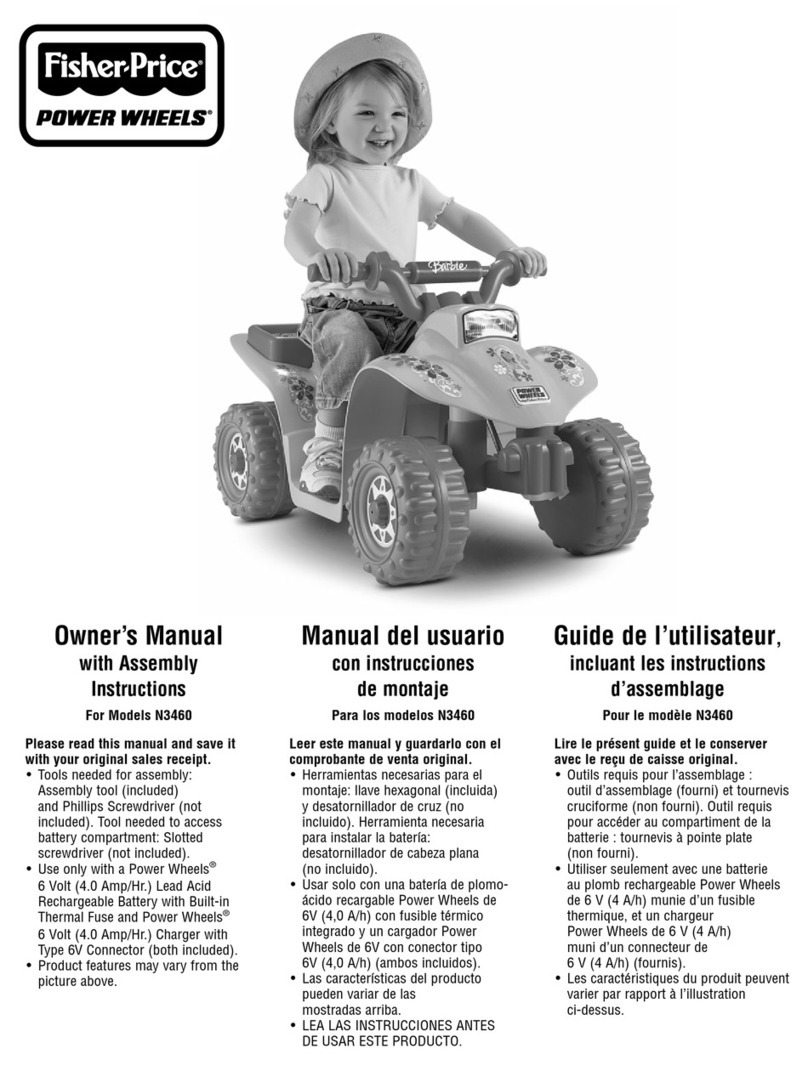 Fisher-Price Barbie Power Wheels N3460 Owner's manual with assembly instructions