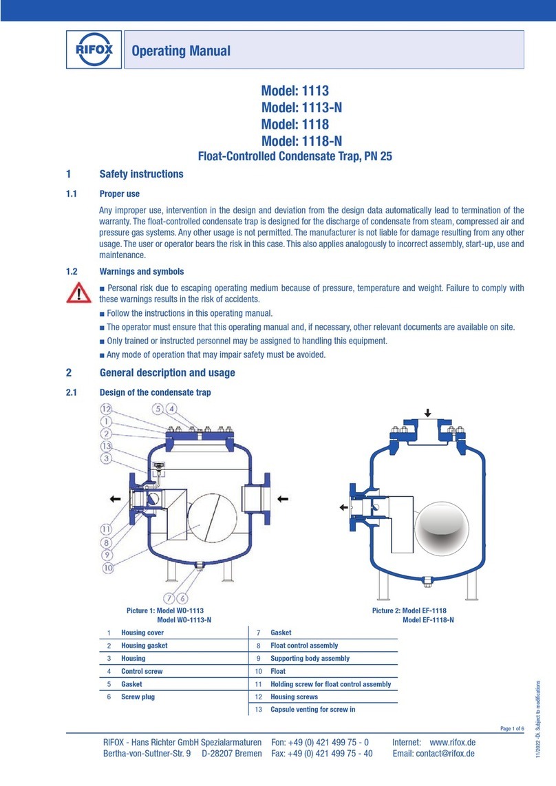 Rifox 1113 operating manual